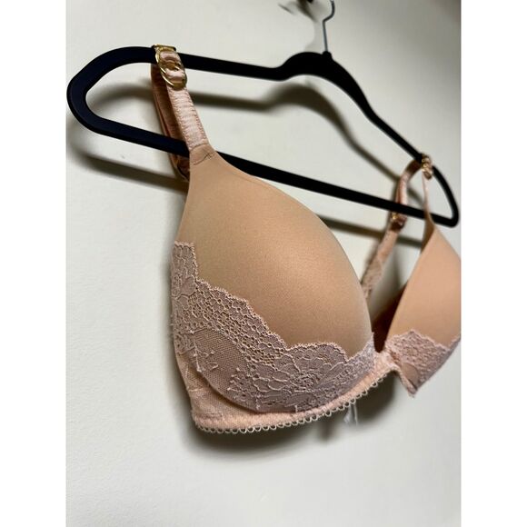 STELLA MCCARTNEY Smooth & Lace Wireless Contour Bra, Padded, Nude, 32DD(E) - Picture 3 of 11